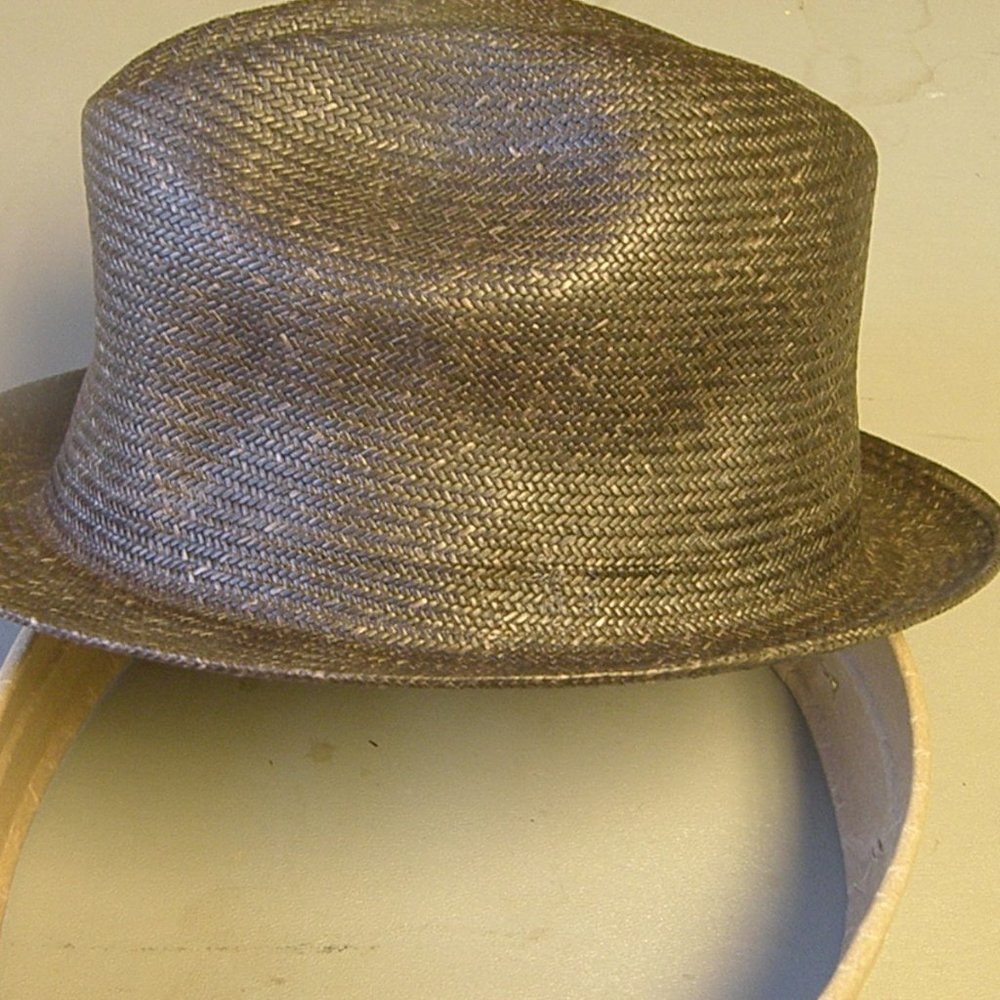 New woven vinyl charcoal  Small Fedora bailey of Hollywood hat Co